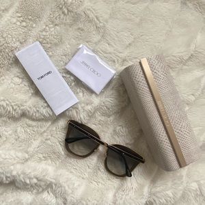 Jimmy Choo Cat Eye Black-Gold & Grey glitter arm sunglasses - LORY/S 2M2 49.